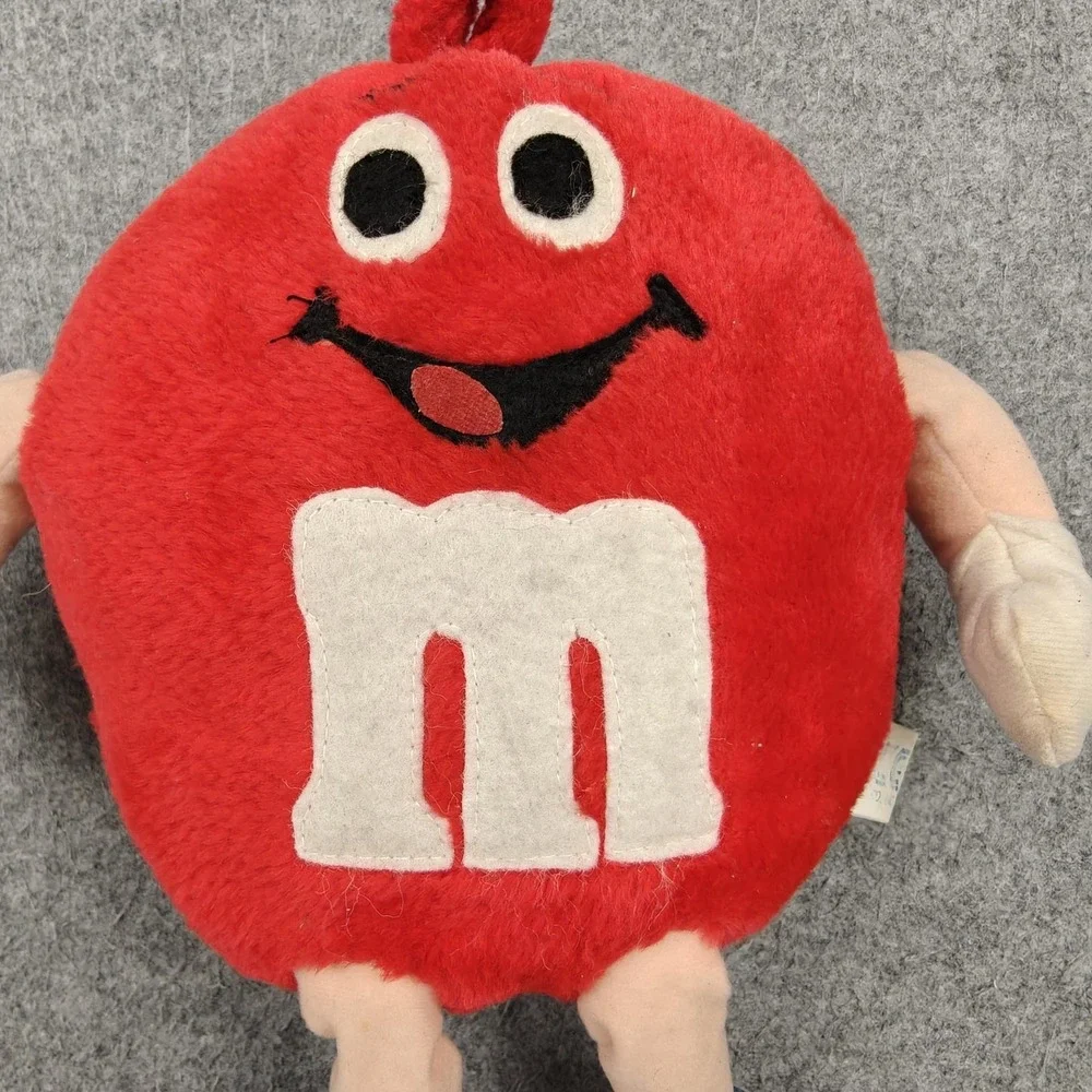 VTG M&M's Red Character Plush Stuffed Animal Toy Vintage Small 10 In Blue Shoes